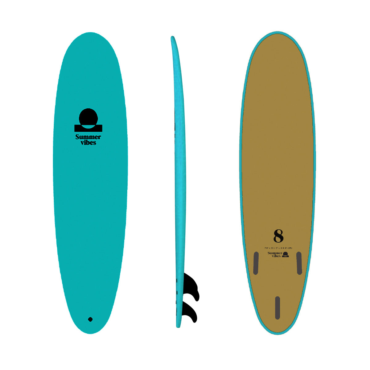 SummerVibes Mini Mal 8' Softboard -Turquoise
