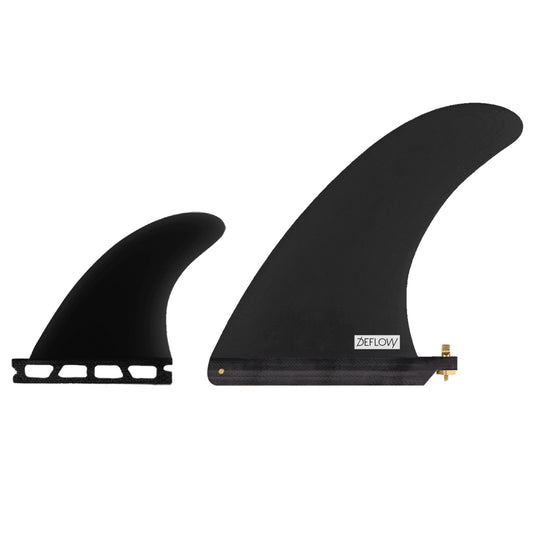 SINGLE FIN 7.5" + SIDE BITES - BLACK  FUT / EVO