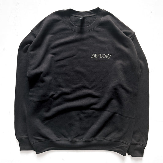 DEFLOW クルーネック スウェット Sweatshirt  Black / M , L , XL