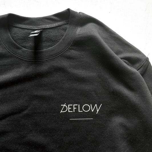 DEFLOW クルーネック スウェット Sweatshirt  Black / M , L , XL